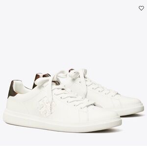 New Tory Burch Double T Howell Court White Sneakers